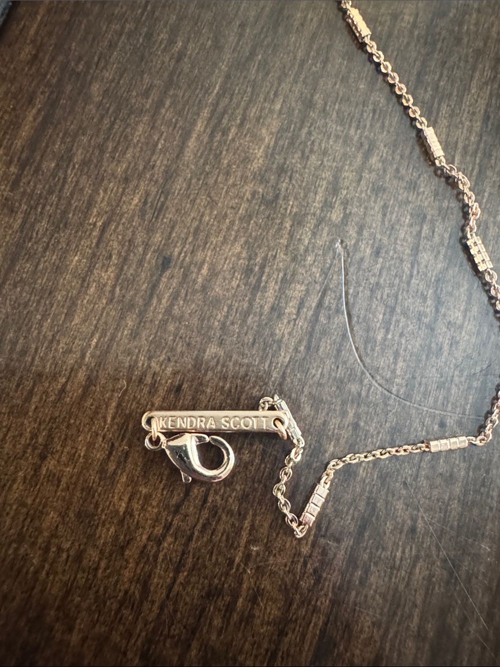 Kendra Scott Petite Rose Gold Oval Station Necklace - Picture 2 of 4